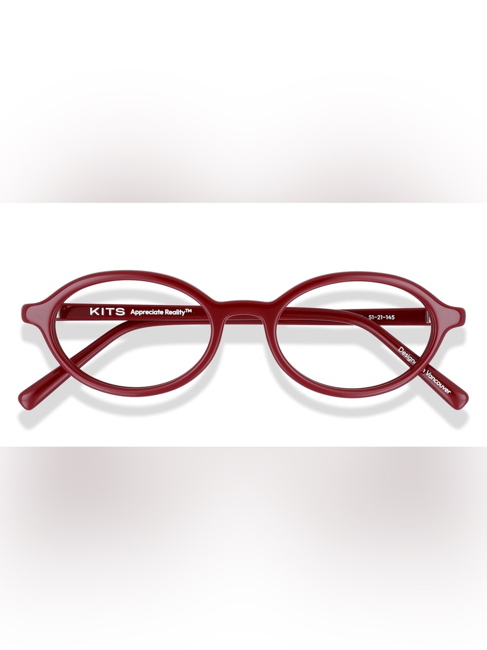 KITS Wisp eyeglasses in the Shiny Wine (KRD05) colorway
